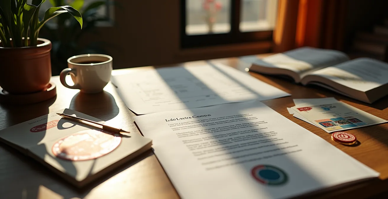 Mesa de estudio con materiales de preparación para certificaciones tecnológicas