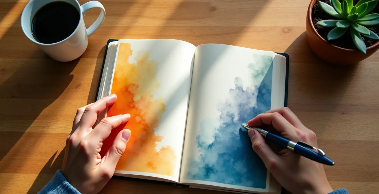 Profesional analizando sus niveles de energía emocional en diferentes momentos del día laboral