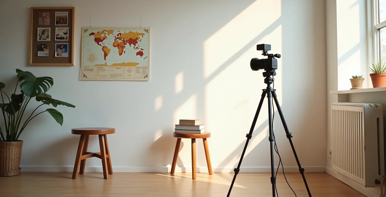 Configuración profesional para grabar un video de campaña de crowdfunding