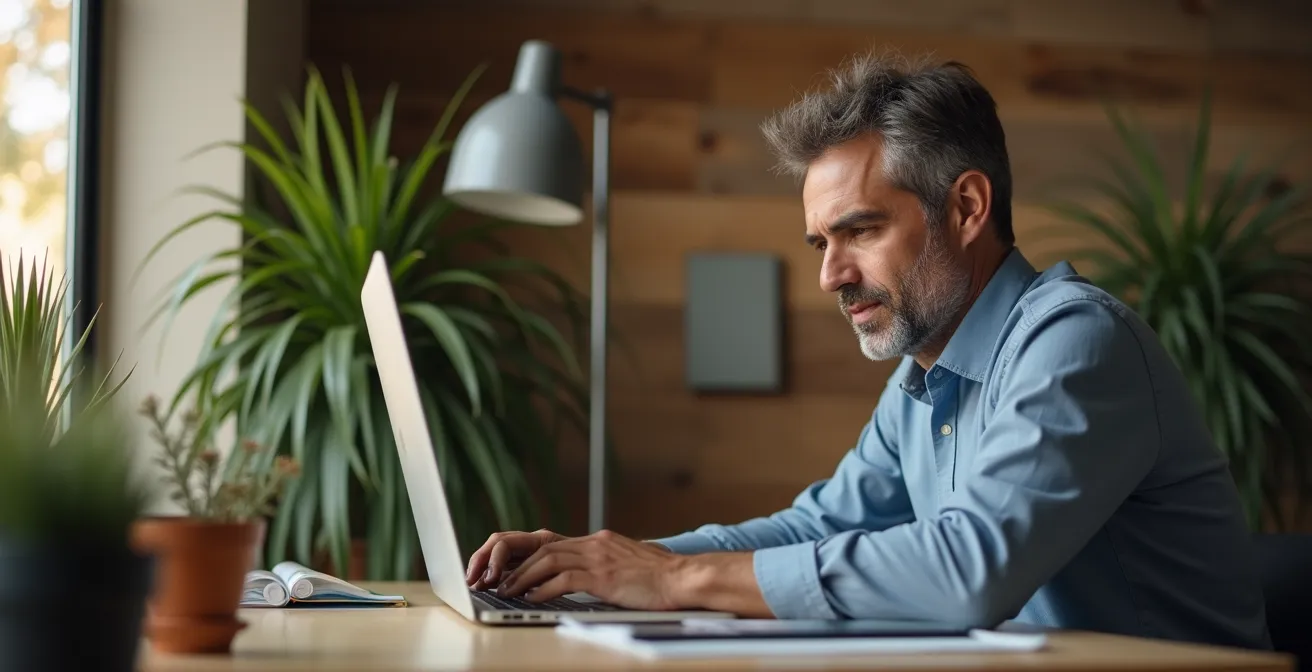 Profesional usando herramientas de IA para automatizar tareas de oficina