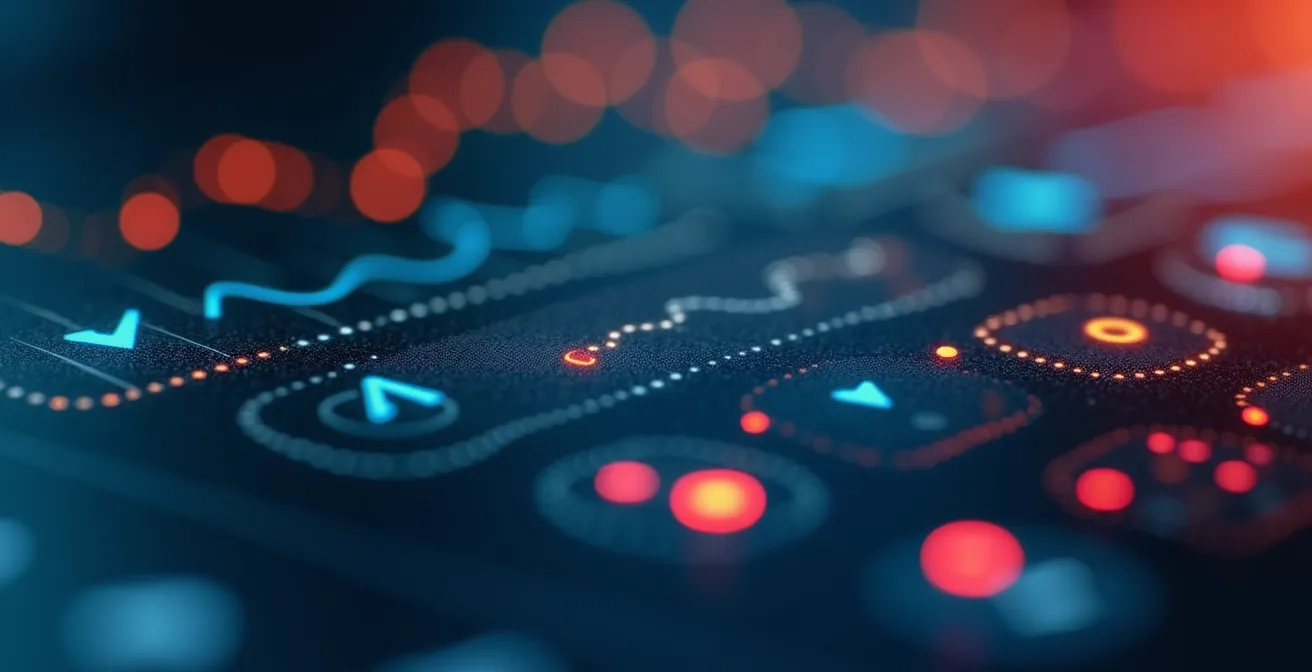 Vista macro de pantalla mostrando alertas y notificaciones de monitorización online