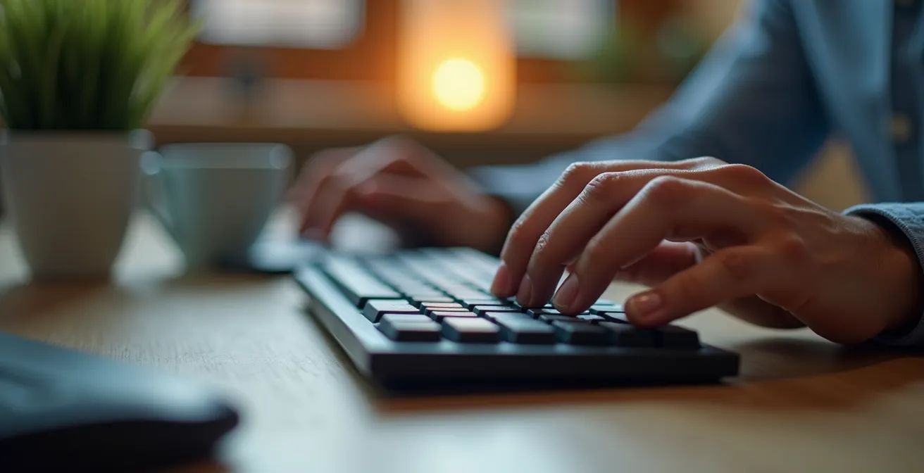 Desarrollador concentrado durante prueba técnica en ambiente de oficina española