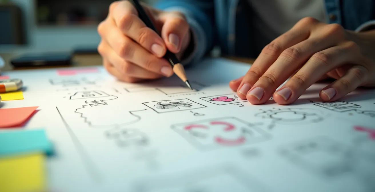 Desarrollador mostrando proyecto personal en pantalla con métricas de éxito