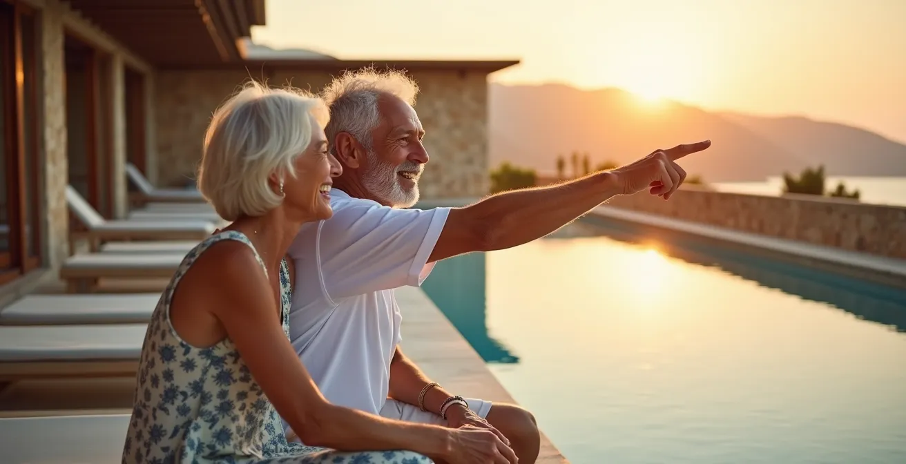 Resort de bienestar para mayores con instalaciones termales en costa mediterránea
